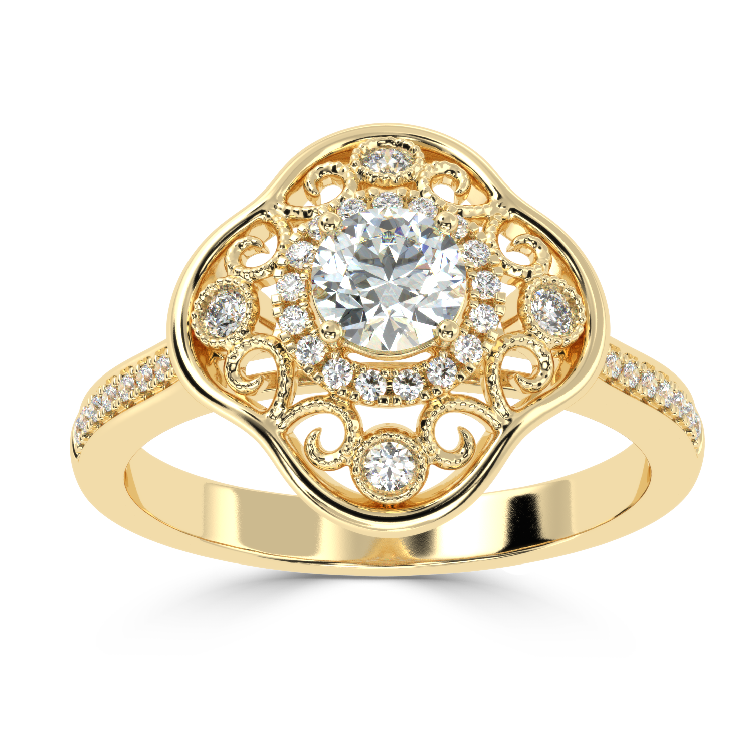 Shop Now 0.53Ct Fancy Natural Diamond Ring |  SolitaireKart